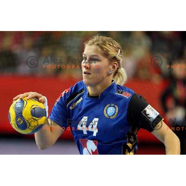 Maja Zrnec in action during handball match Krim Mercator- Larvik HK, played in Champions league, played at Kodeljevo, Ljubljana, Slovenia, 19.02.2010. 