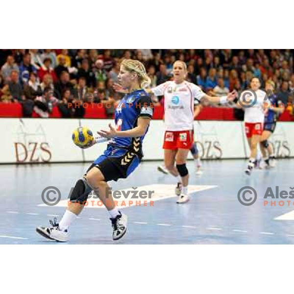 Maja Zrnec in action during handball match Krim Mercator- Larvik HK, played in Champions league, played at Kodeljevo, Ljubljana, Slovenia, 19.02.2010. 