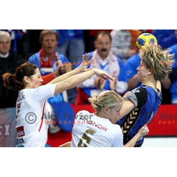 Marina Vergeliuk in action during handball match Krim Mercator- Larvik HK, played in Champions league, played at Kodeljevo, Ljubljana, Slovenia, 19.02.2010. 