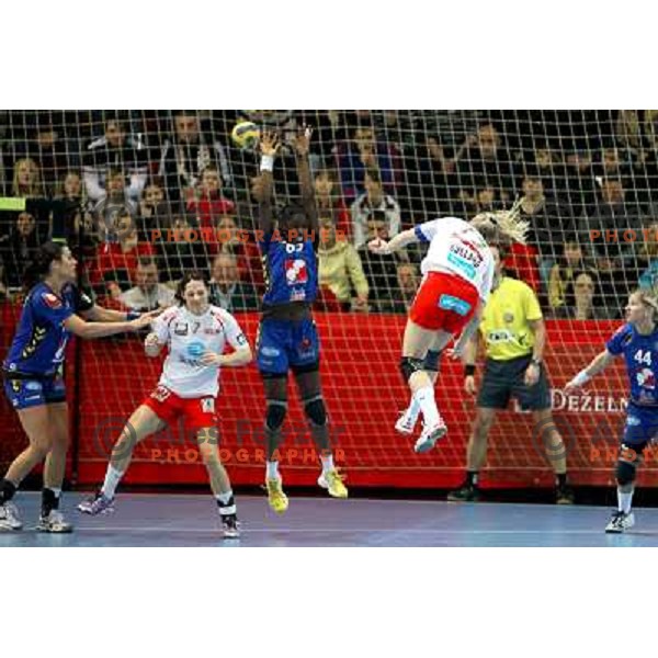 Linn Jorum Sulland in action during handball match Krim Mercator- Larvik HK, played in Champions league, played at Kodeljevo, Ljubljana, Slovenia, 19.02.2010. 