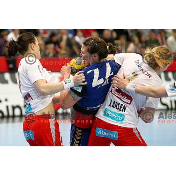 Dragana Cvijic in action during handball match Krim Mercator- Larvik HK, played in Champions league, played at Kodeljevo, Ljubljana, Slovenia, 19.02.2010. 