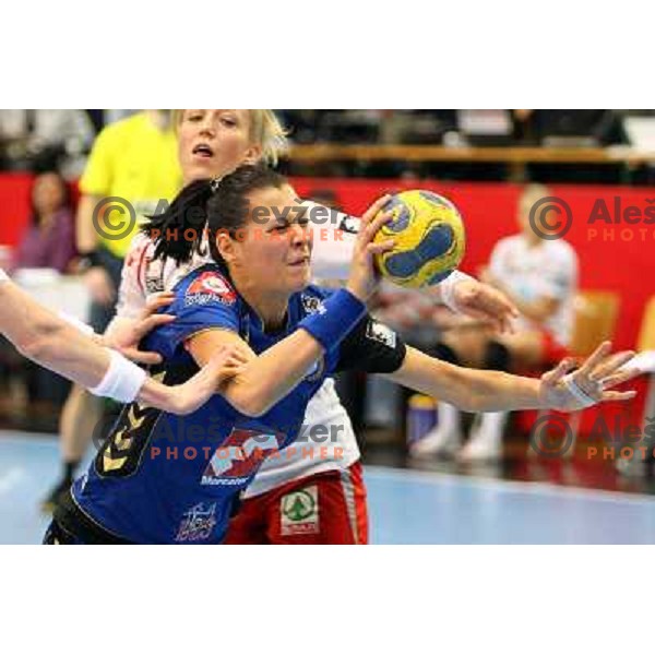 Szandra Zascik in action during handball match Krim Mercator- Larvik HK, played in Champions league, played at Kodeljevo, Ljubljana, Slovenia, 19.02.2010. 