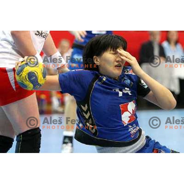 Liudmila Bodnieva in action during handball match Krim Mercator- Larvik HK, played in Champions league, played at Kodeljevo, Ljubljana, Slovenia, 19.02.2010. 