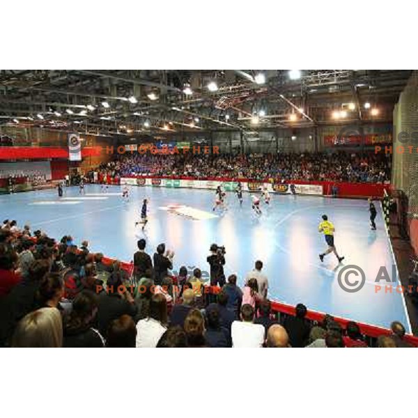 in action during handball match Krim Mercator- Larvik HK, played in Champions league, played at Kodeljevo, Ljubljana, Slovenia, 19.02.2010. 