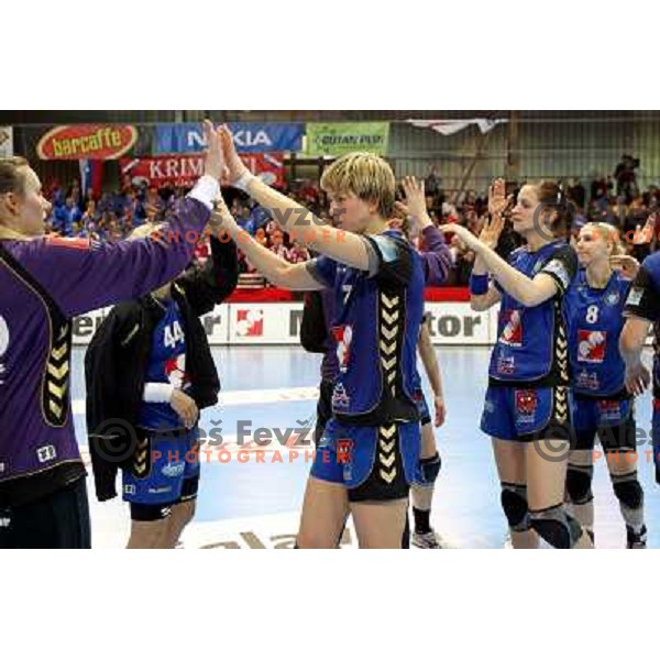 Marina Vergeliuk in action during handball match Krim Mercator- Larvik HK, played in Champions league, played at Kodeljevo, Ljubljana, Slovenia, 19.02.2010. 