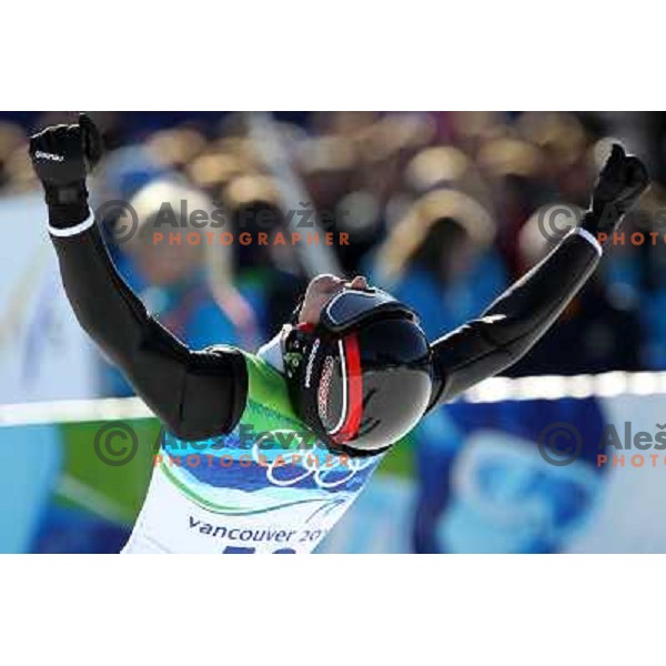 Simon Ammann (SUI) during ski jumping at Large Hill in Whistler Olympic park .20.2.2010 , Vancouver 2010 Winter Olympic Games, Canada 