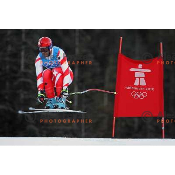 Didier Defago (SUI) skiing in downhill during Men\'s Super Combined in Whistler Creekside 21.2.2010 , Vancouver 2010 Winter Olympic Games, Canada 