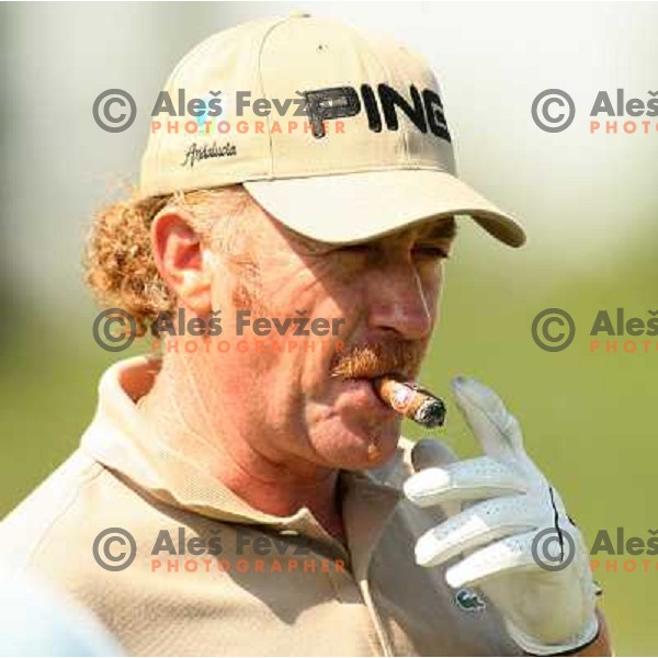 Miguel Angel Jimenez (ESP) in action during second day of BA-CA Austrian Open, European tour event at Fontana Golf&Country club, Vienna, Austria on June 9, 2006