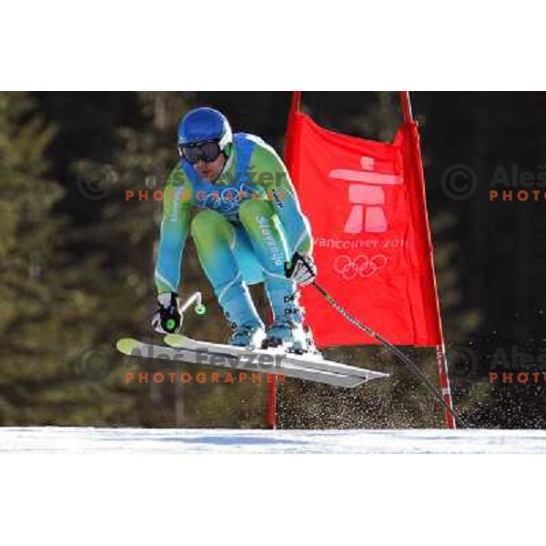 Andrej Sporn (SLO) skiing in downhill during Men\'s Super Combined in Whistler Creekside 21.2.2010 , Vancouver 2010 Winter Olympic Games, Canada 