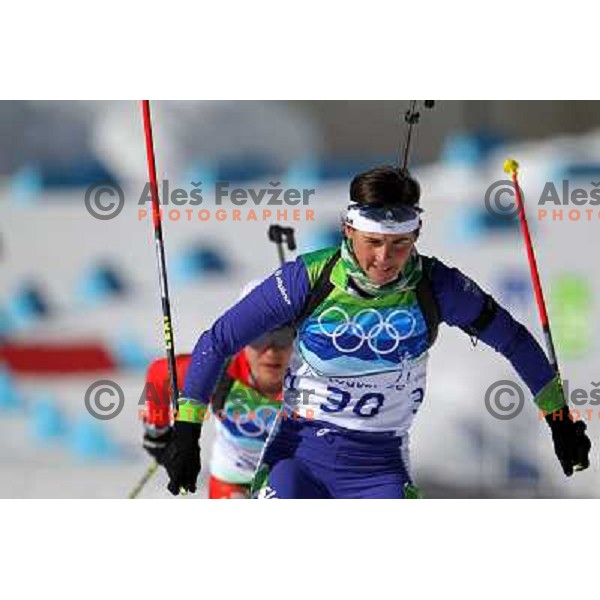 Andreja Mali (SLO) in action during Biathlon Women\'s 12.5 km mass start in Whistler Olympic Park 21.2.2010 , Vancouver 2010 Winter Olympic Games, Canada 
