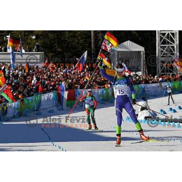 Teja Gregorin (SLO) in action during Biathlon Women\'s 12.5 km mass start in Whistler Olympic Park 21.2.2010 , Vancouver 2010 Winter Olympic Games, Canada 