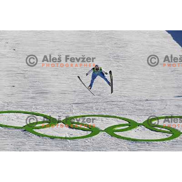 Peter Prevc (SLO) during final jump in team ski jumping competition at Large Hill in Whistler Olympic park 22.2.2010 , Vancouver 2010 Winter Olympic Games, Canada 