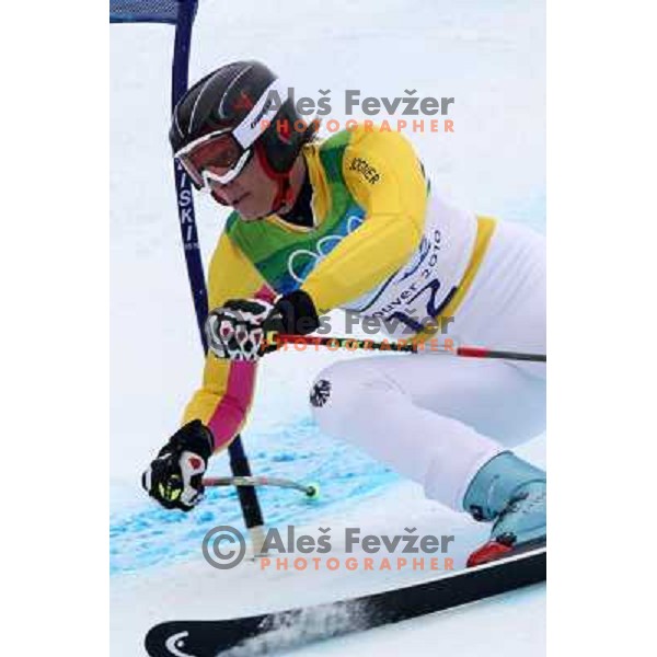 Maria Riesch (GER) skiing in first run of Women\'s Giant Slalom in Whislter Creekside 24.2.2010 , Vancouver 2010 Winter Olympic Games, Canada 