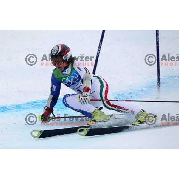 Denise Karbon (ITA) skiing in first run of Women\'s Giant Slalom in Whislter Creekside 24.2.2010 , Vancouver 2010 Winter Olympic Games, Canada 