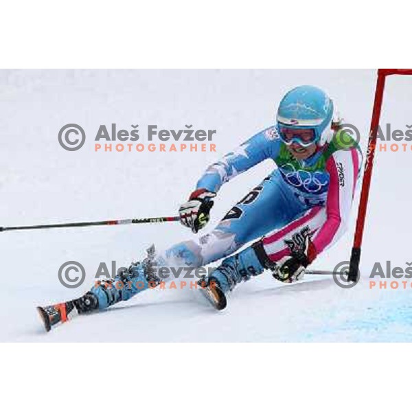 Julia Mancuso skiing in first run of Women\'s Giant Slalom in Whislter Creekside 24.2.2010 , Vancouver 2010 Winter Olympic Games, Canada 