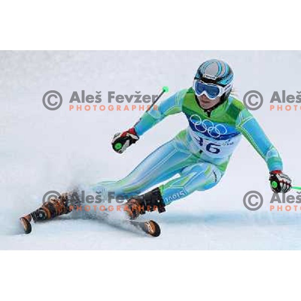 Ana Drev (SLO) skiing in first run of Women\'s Giant Slalom in Whislter Creekside 24.2.2010 , Vancouver 2010 Winter Olympic Games, Canada 