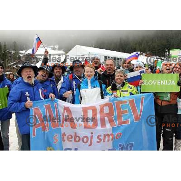 Ana Drev (SLO) with her fans after Women\'s Giant Slalom in Whislter Creekside 25.2.2010 , Vancouver 2010 Winter Olympic Games, Canada 