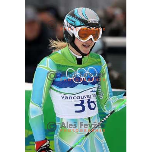 Ana Drev (SLO) after second run of Women\'s Giant Slalom in Whislter Creekside 25.2.2010 , Vancouver 2010 Winter Olympic Games, Canada 