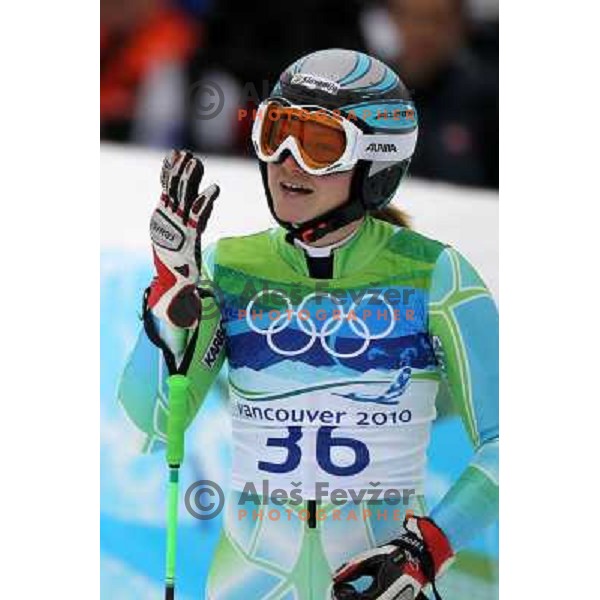 Ana Drev (SLO) after second run of Women\'s Giant Slalom in Whislter Creekside 25.2.2010 , Vancouver 2010 Winter Olympic Games, Canada 