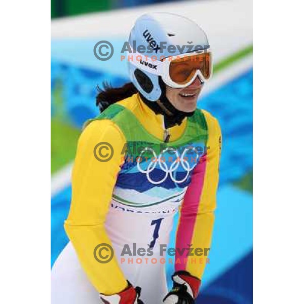 Kathrin Hoelzl (GER) after second run of Women\'s Giant Slalom in Whislter Creekside 24.2.2010 , Vancouver 2010 Winter Olympic Games, Canada 