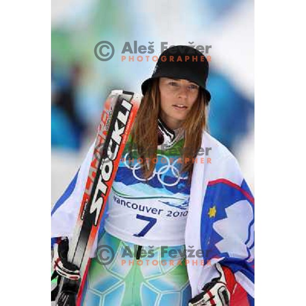 Tina Maze (SLO) Olympic silver medalist in Women\'s Giant Slalom in Whislter Creekside 25.2.2010 , Vancouver 2010 Winter Olympic Games, Canada 