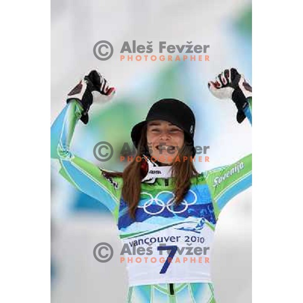 Tina Maze (SLO) Olympic silver medalist in Women\'s Giant Slalom in Whislter Creekside 25.2.2010 , Vancouver 2010 Winter Olympic Games, Canada 