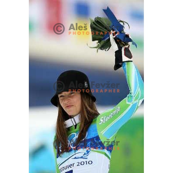 Tina Maze (SLO) Olympic silver medalist in Women\'s Giant Slalom in Whislter Creekside 25.2.2010 , Vancouver 2010 Winter Olympic Games, Canada 