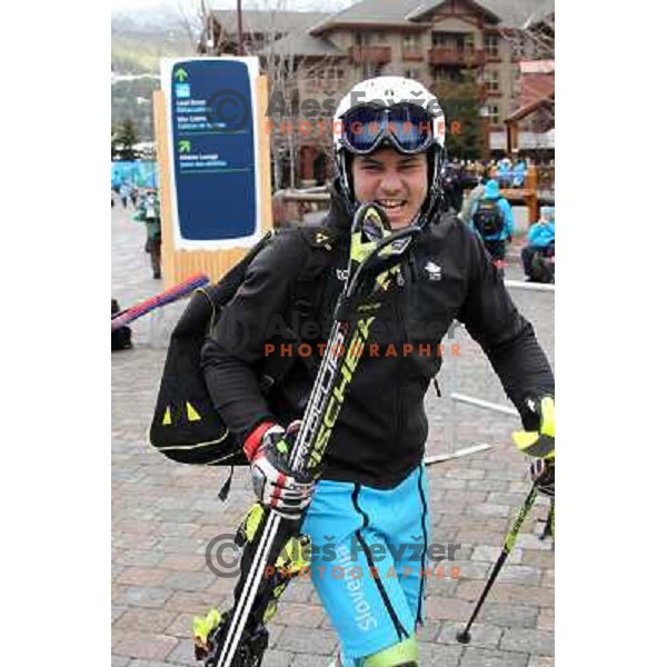 Mitja Dragsic (SLO) leaving for slalom training in Whislter Creekside 25.2.2010 , Vancouver 2010 Winter Olympic Games, Canada 