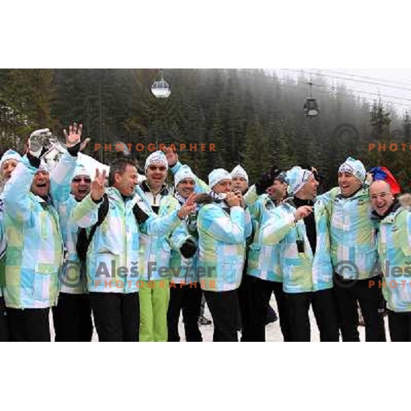 Slovenian fans after second run of Women\'s Giant Slalom in Whislter Creekside 24.2.2010 , Vancouver 2010 Winter Olympic Games, Canada 