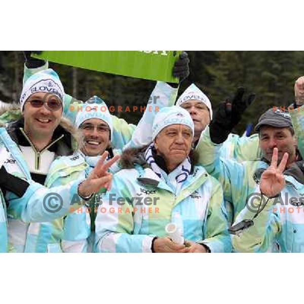 Slovenian fans after second run of Women\'s Giant Slalom in Whislter Creekside 24.2.2010 , Vancouver 2010 Winter Olympic Games, Canada 