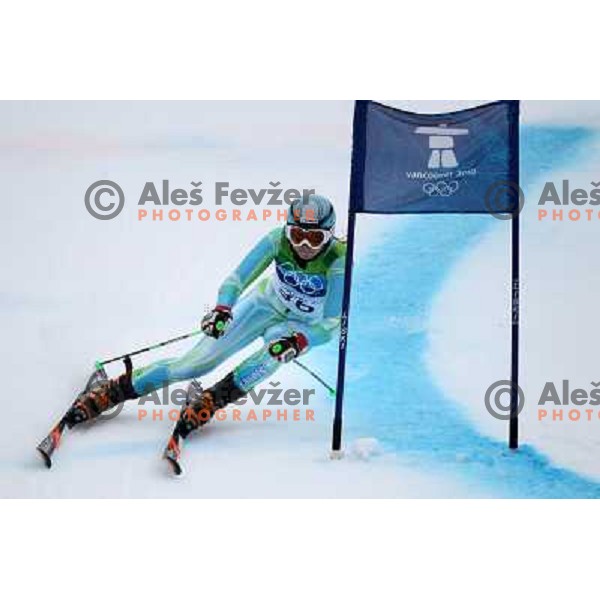 Ana Drev (SLO) skiing in second run of Women\'s Giant Slalom in Whislter Creekside 25.2.2010 , Vancouver 2010 Winter Olympic Games, Canada 