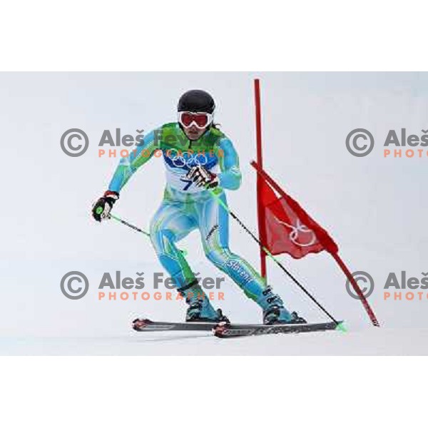 Tina Maze (SLO) skiing in second run of Women\'s Giant Slalom in Whislter Creekside 25.2.2010 , Vancouver 2010 Winter Olympic Games, Canada 