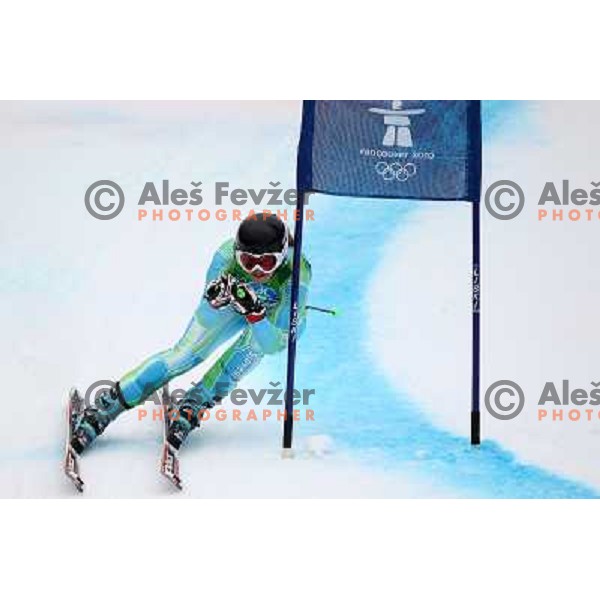 Tina Maze (SLO) skiing in second run of Women\'s Giant Slalom in Whislter Creekside 25.2.2010 , Vancouver 2010 Winter Olympic Games, Canada 