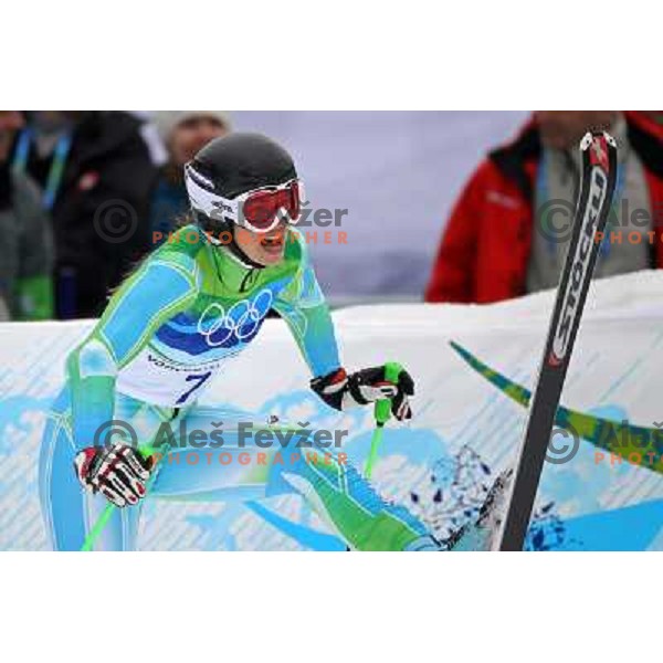 Tina Maze (SLO) after second run of Women\'s Giant Slalom in Whislter Creekside 25.2.2010 , Vancouver 2010 Winter Olympic Games, Canada 