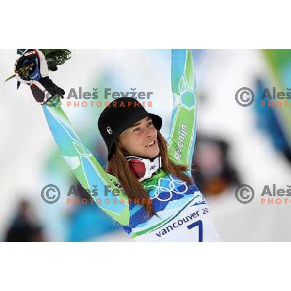 Tina Maze (SLO) Olympic silver medalist in Women\'s Giant Slalom in Whislter Creekside 25.2.2010 , Vancouver 2010 Winter Olympic Games, Canada 