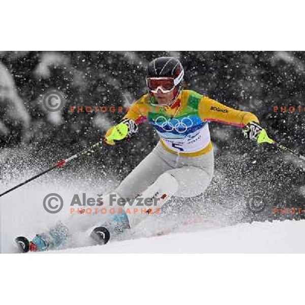 Maria Riesch (GER) skiing in first run of Ladies Slalom in Whistler Creekside 26.2.2010 , Vancouver 2010 Winter Olympic Games, Canada 