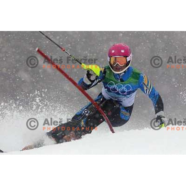  Frida Hansdotter (SWE) skiing in first run of Ladies Slalom in Whistler Creekside 26.2.2010 , Vancouver 2010 Winter Olympic Games, Canada 