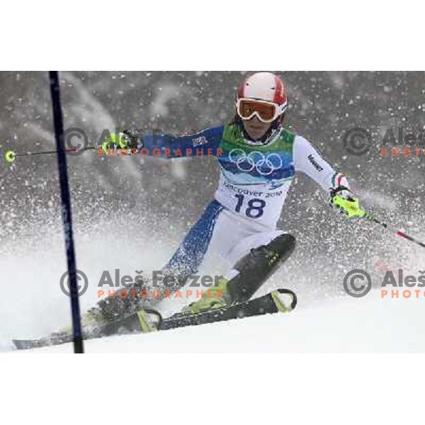  Nicole Gius (ITA) skiing in first run of Ladies Slalom in Whistler Creekside 26.2.2010 , Vancouver 2010 Winter Olympic Games, Canada 