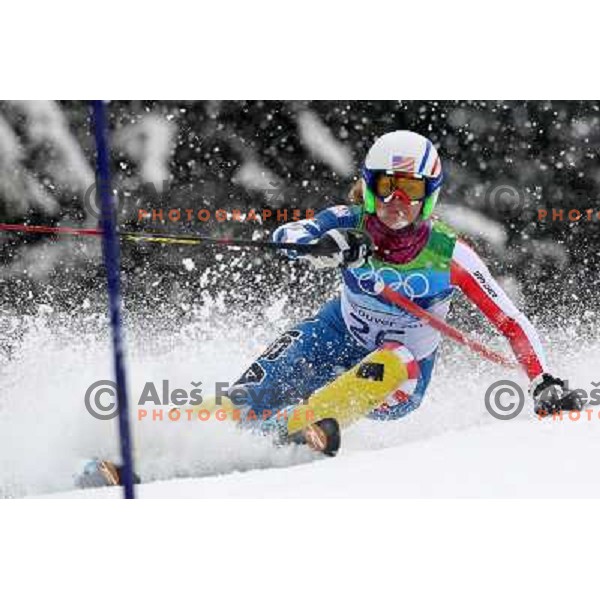  Sarah Schleper (USA) skiing in first run of Ladies Slalom in Whistler Creekside 26.2.2010 , Vancouver 2010 Winter Olympic Games, Canada 