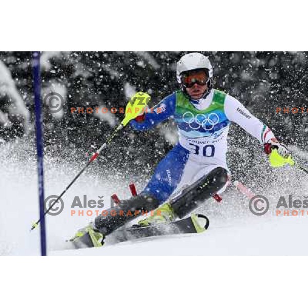  Denise Karbon (ITA) skiing in first run of Ladies Slalom in Whistler Creekside 26.2.2010 , Vancouver 2010 Winter Olympic Games, Canada 