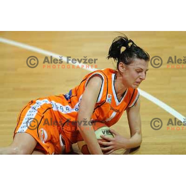 Viktoryia Pantsiukh at the basketball game Hit Kranjska Gora - Merkur played in the final of the Slovenian womens basketball Cup , Celje, 28.02.2010 