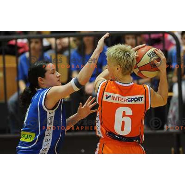 Nika Baric, Simona Jurse at the basketball game Hit Kranjska Gora - Merkur played in the final of the Slovenian womens basketball Cup , Celje, 28.02.2010 