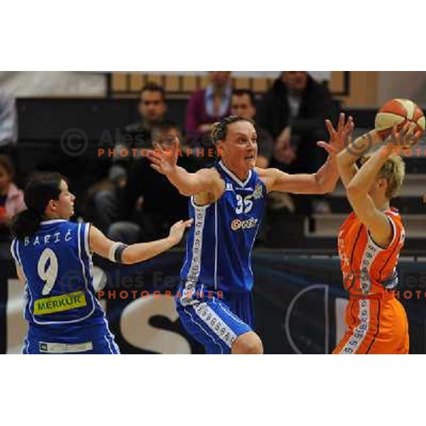 Nika Baric, Rankica Sarenac at the basketball game Hit Kranjska Gora - Merkur played in the final of the Slovenian womens basketball Cup , Celje, 28.02.2010 