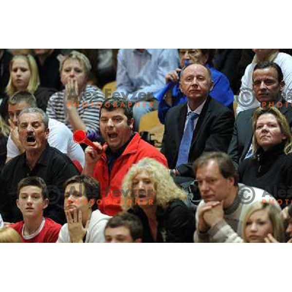 Dusan Sesok, Bojan Srot at the basketball game Hit Kranjska Gora - Merkur played in the final of the Slovenian womens basketball Cup , Celje, 28.02.2010 