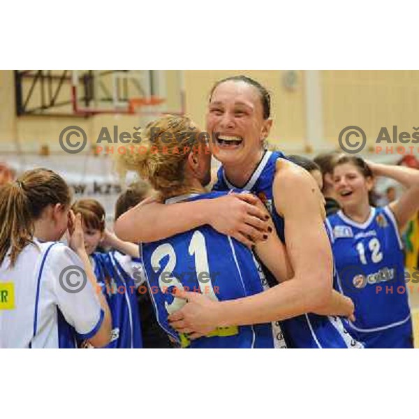 Vedrana Grgin Fonseca, Rankica Sarenac at the basketball game Hit Kranjska Gora - Merkur played in the final of the Slovenian womens basketball Cup , Celje, 28.02.2010 