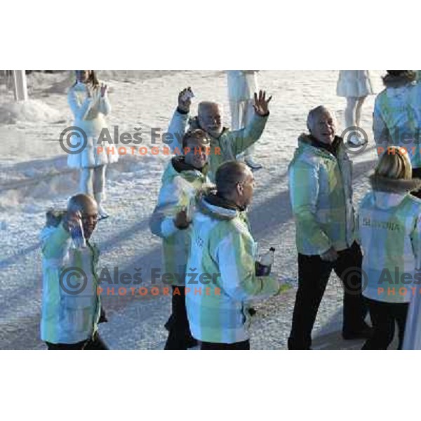 Slovenian team during Closing Ceremony of Vancouver 2010 Winter Olympic games on 28.2.2010 in Canada 