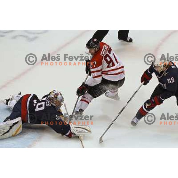  in action during ice hockey match Canada-USA in men\'s Final at the Vancouver 2010 Winter Olympic games, Canada 