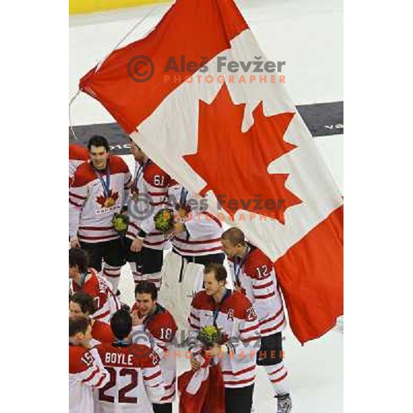  in action during ice hockey match Canada-USA in men\'s Final at the Vancouver 2010 Winter Olympic games, Canada 