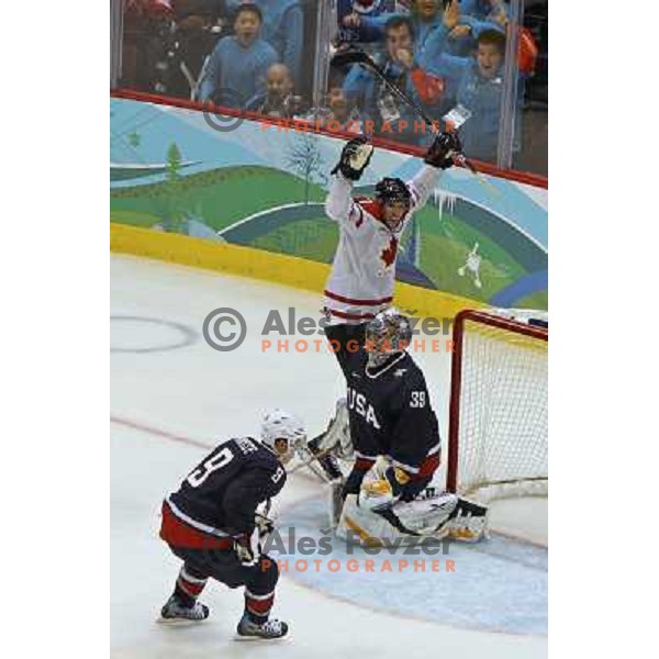  in action during ice hockey match Canada-USA in men\'s Final at the Vancouver 2010 Winter Olympic games, Canada 