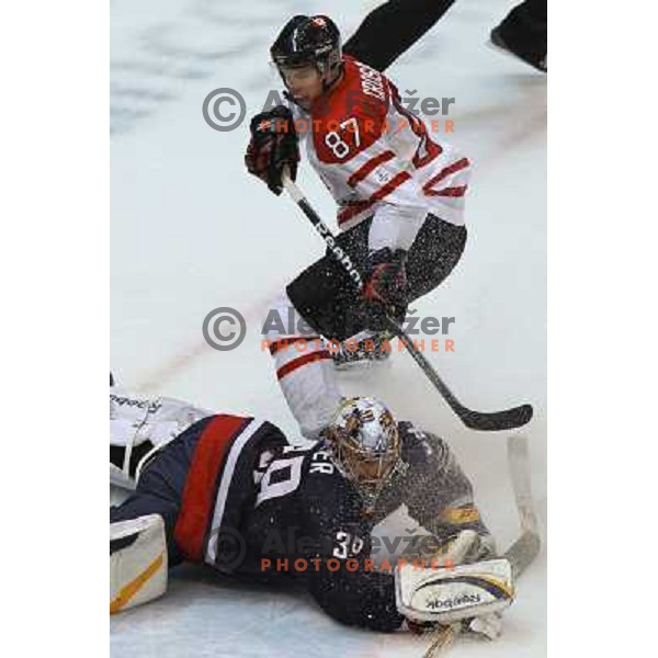  in action during ice hockey match Canada-USA in men\'s Final at the Vancouver 2010 Winter Olympic games, Canada 